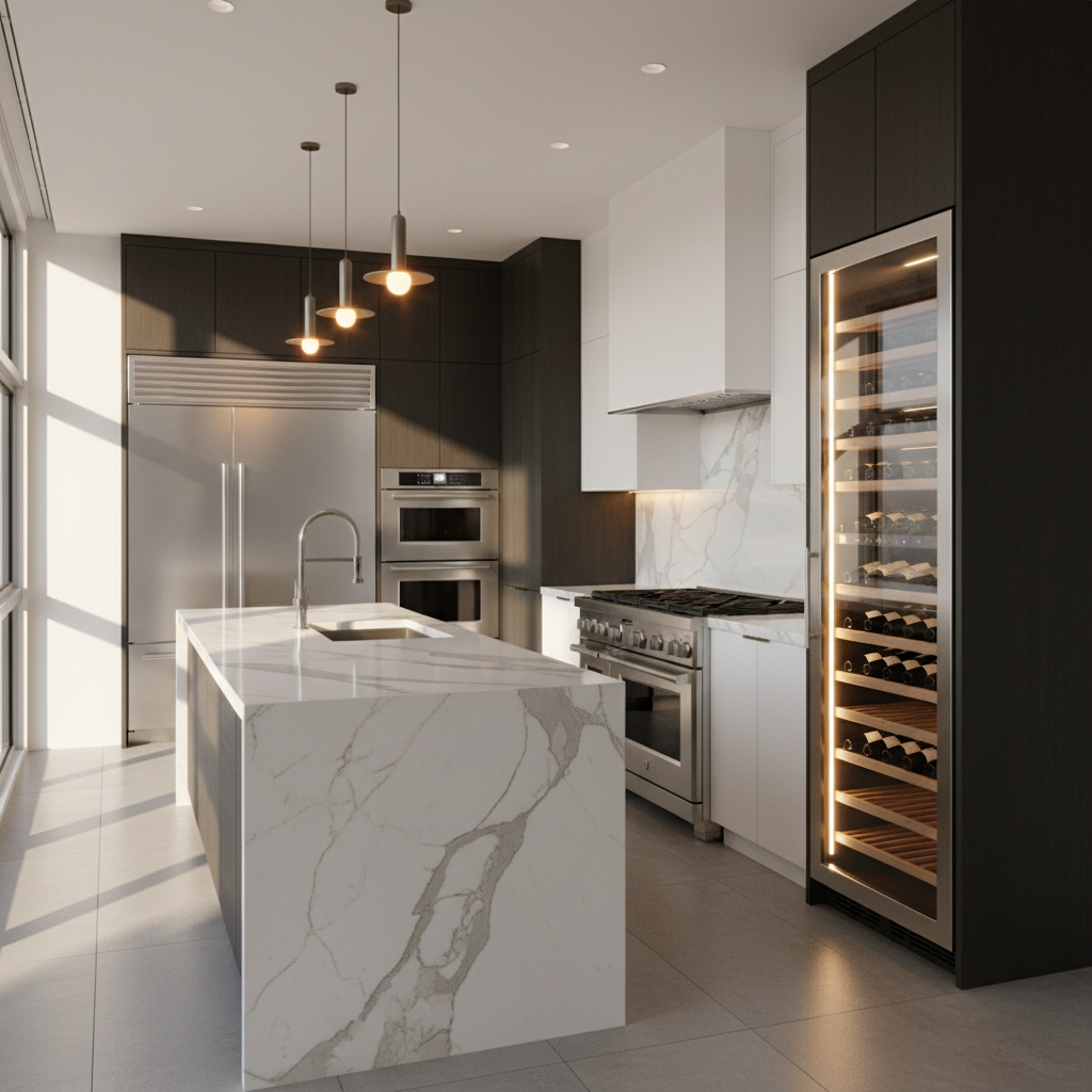 Luxury modern kitchen with premium appliances